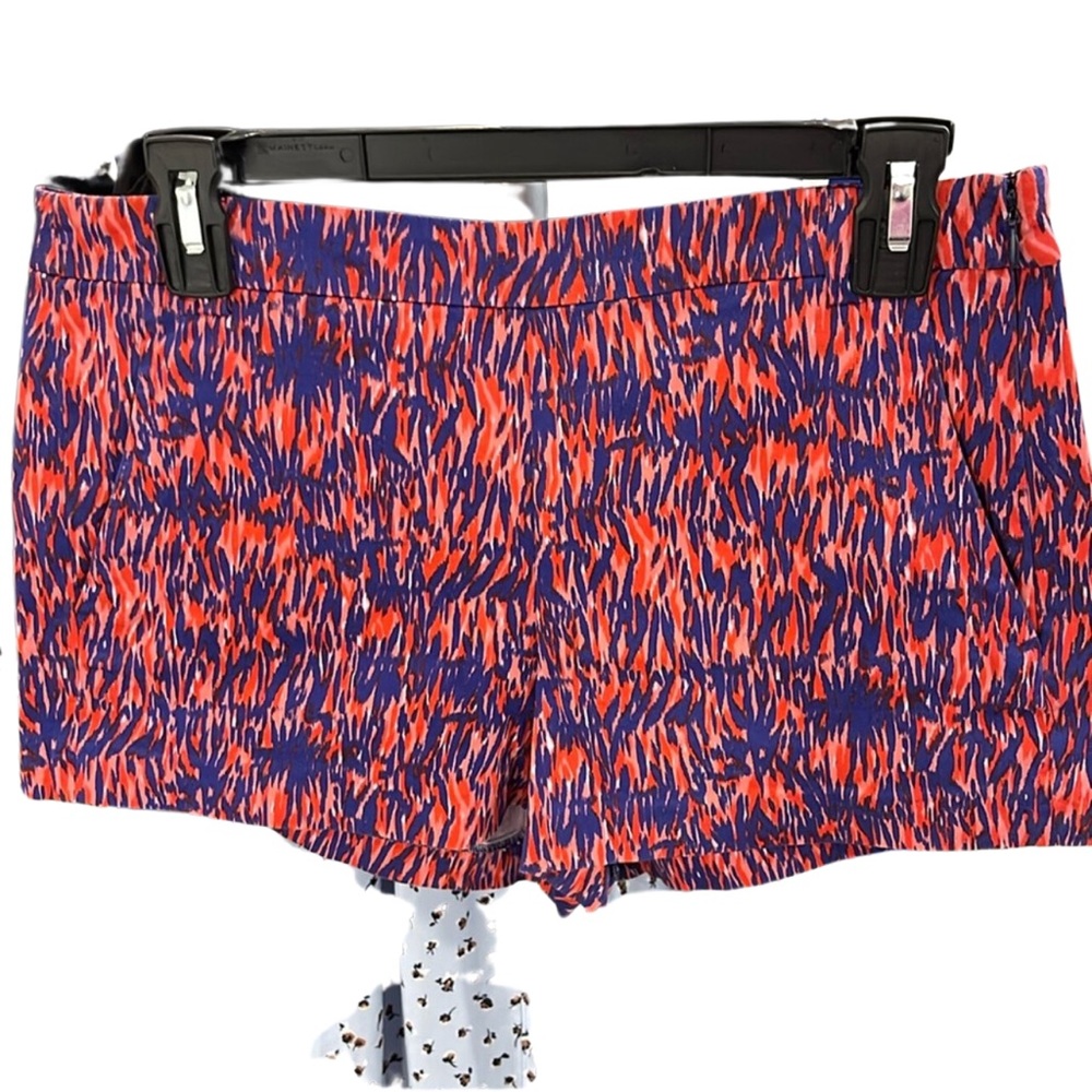 French Connection Blue/Coral/Red shorts size 6 Aztec‎ shorty short casual office